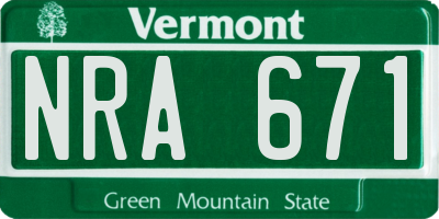 VT license plate NRA671