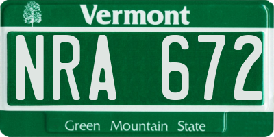 VT license plate NRA672