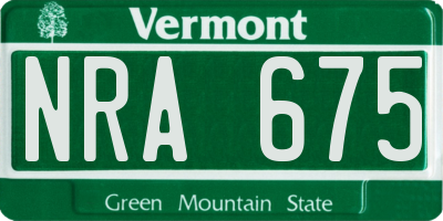 VT license plate NRA675