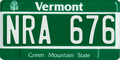 VT license plate NRA676