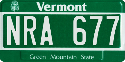 VT license plate NRA677