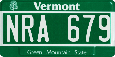 VT license plate NRA679