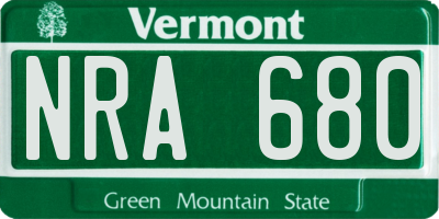 VT license plate NRA680