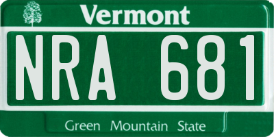 VT license plate NRA681