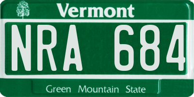 VT license plate NRA684