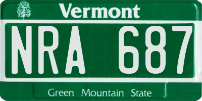 VT license plate NRA687
