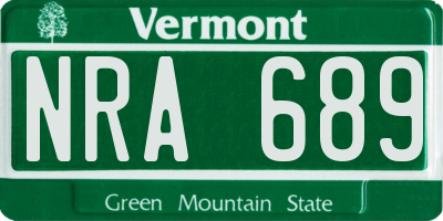 VT license plate NRA689
