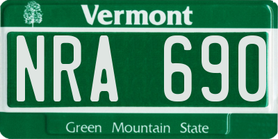 VT license plate NRA690