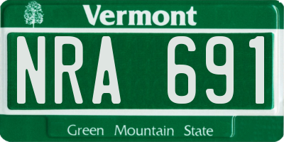 VT license plate NRA691
