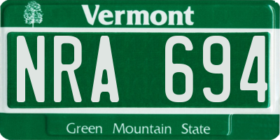 VT license plate NRA694