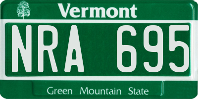 VT license plate NRA695