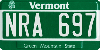 VT license plate NRA697