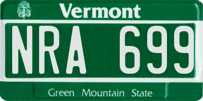 VT license plate NRA699