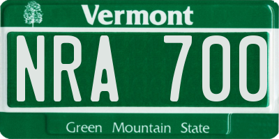 VT license plate NRA700