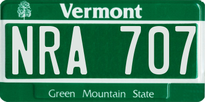 VT license plate NRA707