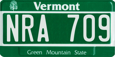 VT license plate NRA709