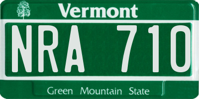 VT license plate NRA710