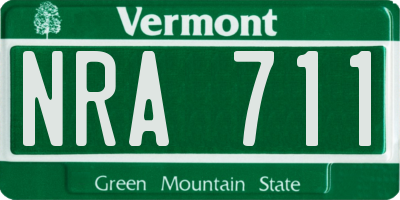 VT license plate NRA711