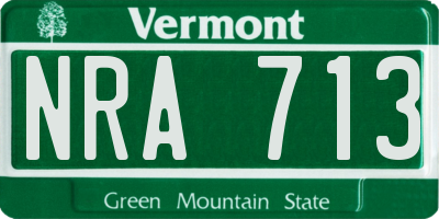 VT license plate NRA713