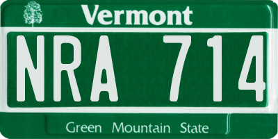 VT license plate NRA714