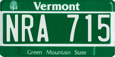 VT license plate NRA715
