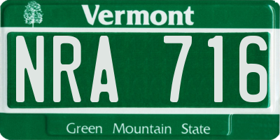 VT license plate NRA716
