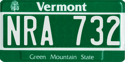 VT license plate NRA732