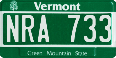 VT license plate NRA733