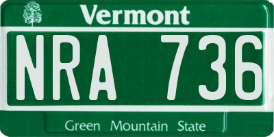 VT license plate NRA736