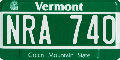 VT license plate NRA740