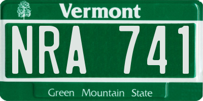 VT license plate NRA741