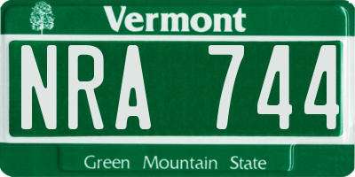 VT license plate NRA744