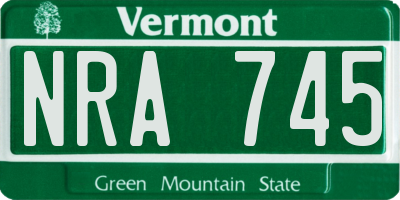 VT license plate NRA745