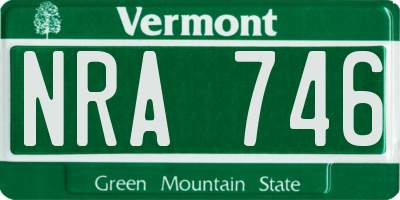 VT license plate NRA746