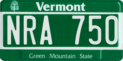 VT license plate NRA750