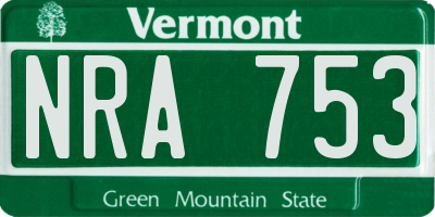 VT license plate NRA753