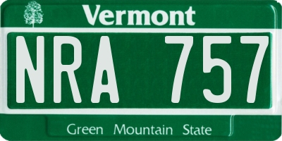 VT license plate NRA757