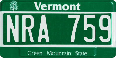 VT license plate NRA759