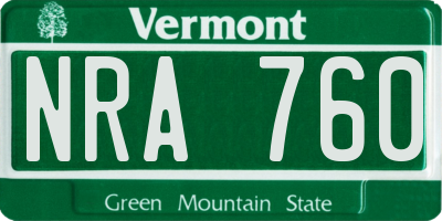 VT license plate NRA760