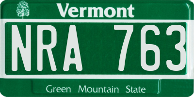 VT license plate NRA763