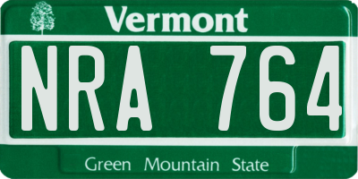 VT license plate NRA764