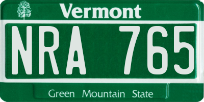 VT license plate NRA765
