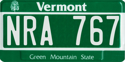 VT license plate NRA767