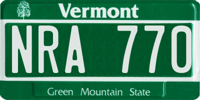 VT license plate NRA770