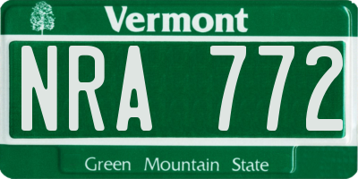 VT license plate NRA772