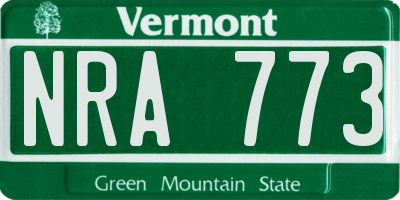 VT license plate NRA773