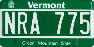 VT license plate NRA775