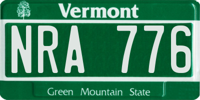 VT license plate NRA776