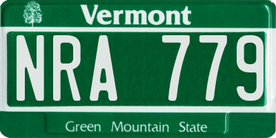VT license plate NRA779