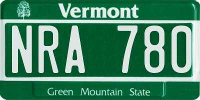 VT license plate NRA780